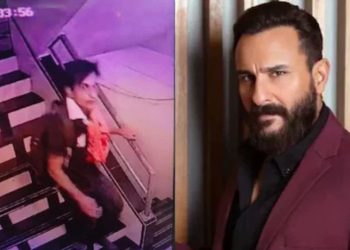 Saif Ali Khan's Attacker Seen on CCTV in Building Staircase
