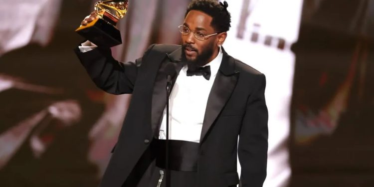 Kendrick Lamar Grammys 2026 winning Record of the Year with SZA