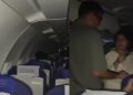 Passengers seated inside an IndiGo flight during a power outage on the Vadodara Delhi route