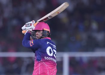 Vaibhav Sooryavanshi batting for Rajasthan Royals during IPL match against Mumbai Indians